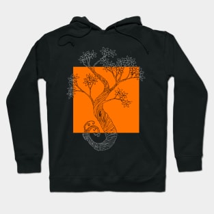 Orange Square Ink Tree Hoodie